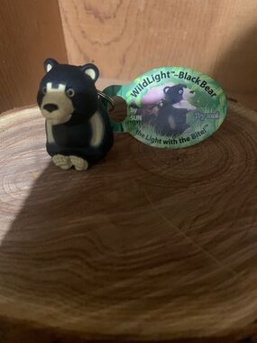 Black Bear LED Keychain - Black and 3 Batteries Installed NWT